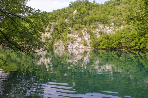 Мальовничі Літні Пейзажі Парку Плітвицькі Озера Хорватія — стокове фото