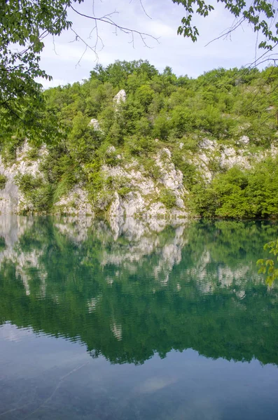 Мальовничі Літні Пейзажі Парку Плітвицькі Озера Хорватія — стокове фото