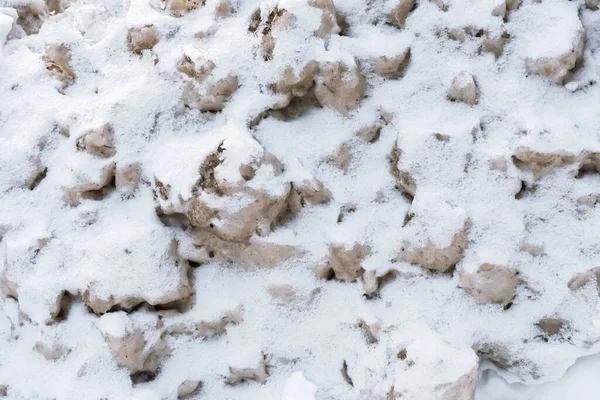 Abstrakte Schneetextur Mit Eis Und Sand — Stockfoto