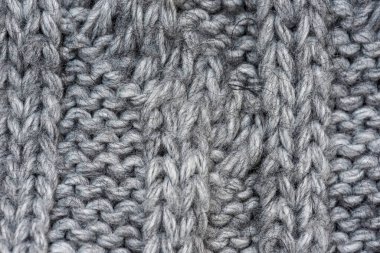 Gri lambswool örgü doku arkaplanı