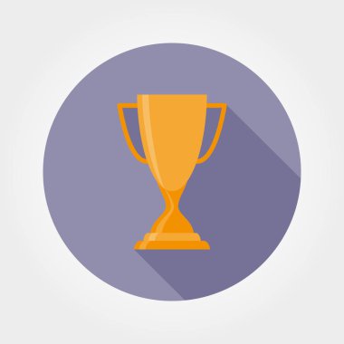 Kazanan Kupası. Web ve mobil uygulama için simge. Beyaz bir arka plan üzerinde vektör çizim. Düz tasarım stili.