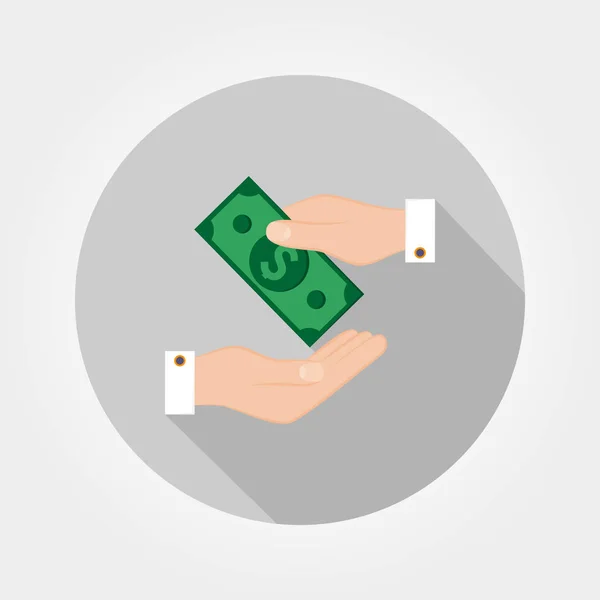 Transfer Money Hand Hand Icon Web Mobile Application Vector Illustration — Stock Vector