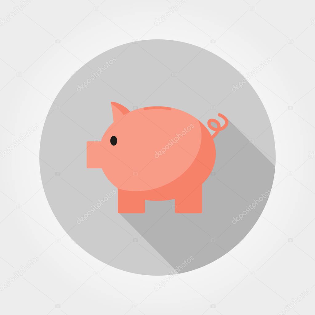 Piggy Bank. Icon for web and mobile application. Vector illustration on a white background. Flat design style.