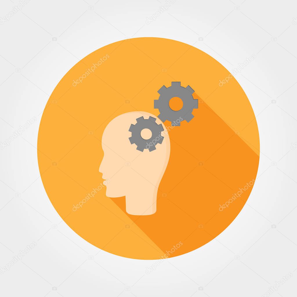 Brain activity. Icon for web and mobile application. Vector illustration on a white background. Flat design style.