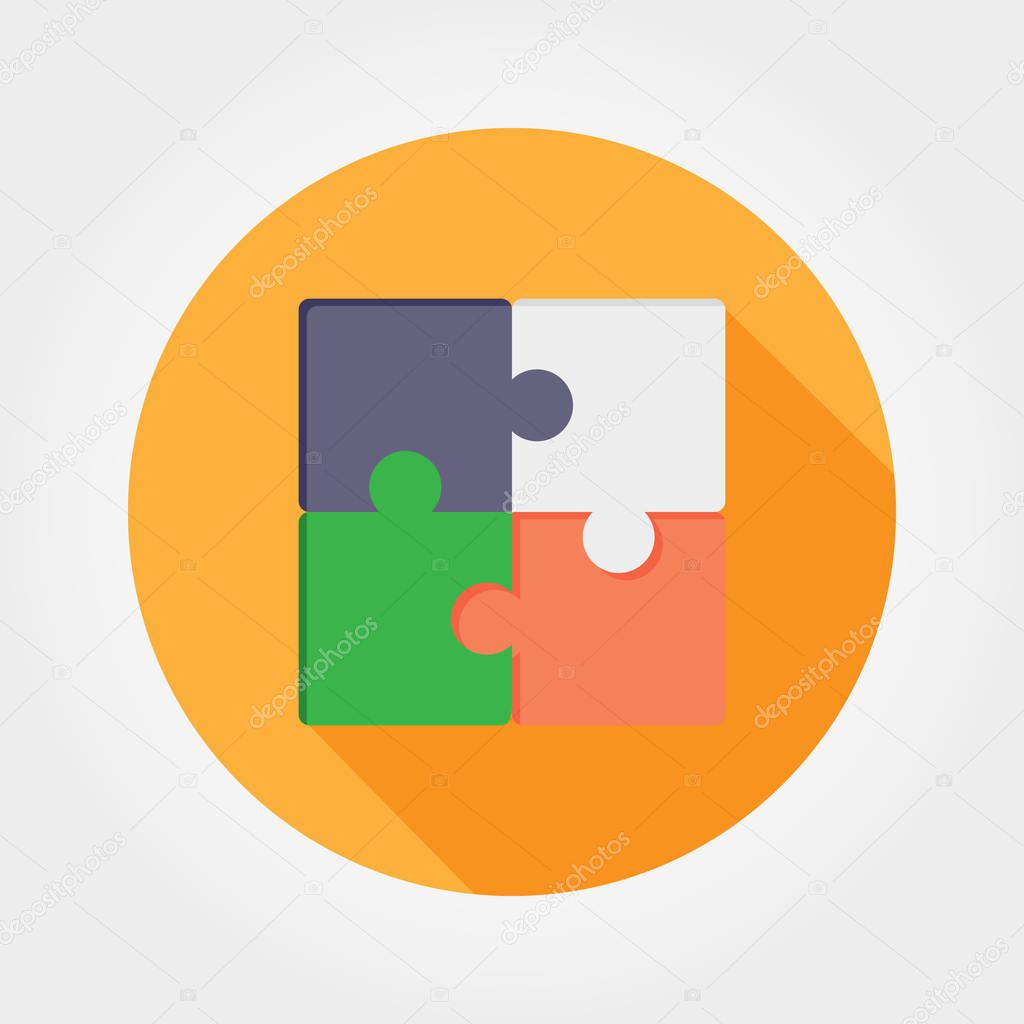 Puzzle. Icon for web and mobile application. Vector illustration on a white background. Flat design style.