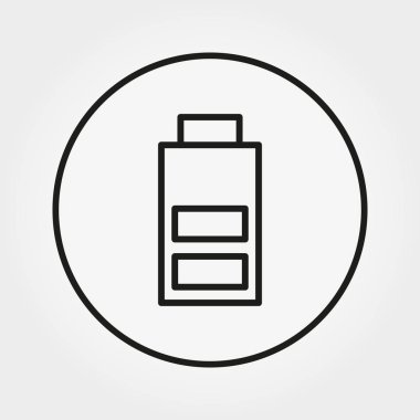 Pil ile ortalama bir fiyat istemek. Web ve mobil uygulama için simge. Beyaz bir arka plan üzerinde vektör çizim. Satır