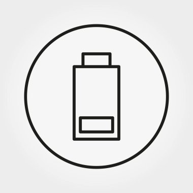 Asgari ücret ile batarya. Web ve mobil uygulama için simge. Beyaz bir arka plan üzerinde vektör çizim. Satır