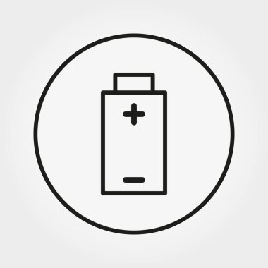 Pil. Web ve mobil uygulama için simge. Beyaz bir arka plan üzerinde vektör çizim. Satır