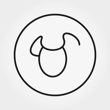 Bebek önlüğü. Web ve mobil uygulama için evrensel simgesi. Beyaz bir arka plan üzerinde vektör çizim. Düzenlenebilir ince çizgi.