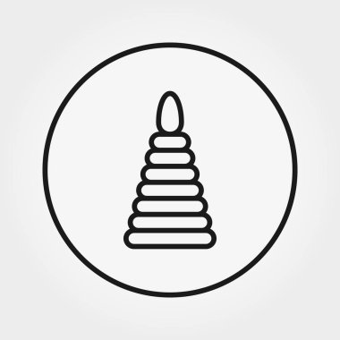 Piramit. Oyuncak. Web ve mobil uygulama için evrensel simgesi. Beyaz bir arka plan üzerinde vektör çizim. Düzenlenebilir ince çizgi.