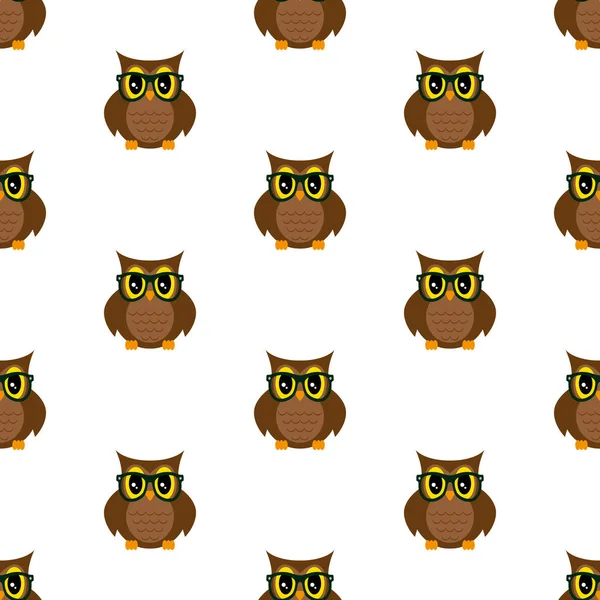 Owl Επιστήμονα Μοτίβο Εικονογράφηση Διάνυσμα Μαύρο Φόντο Χωρίς Ραφή Πρότυπο — Διανυσματικό Αρχείο