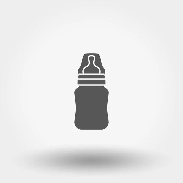 Feeding Bottle Silhouette Icon Web Mobile Application Vector Illustration White — Stok Vektör