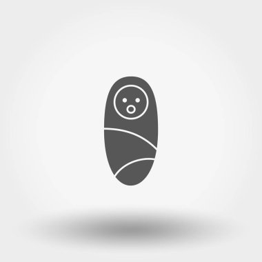 Bebek. Siluet. Web ve mobil uygulama için simge. Beyaz bir arka plan üzerinde vektör çizim. Düz tasarım stili.