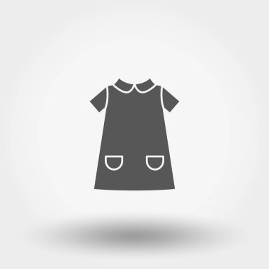 Çocuk elbisesi. Siluet. Web ve mobil uygulama için simge. Beyaz arka planda vektör çizimi. Düz tasarım stili.