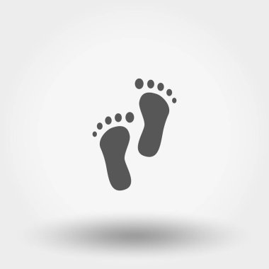 Bare feet baby. Silhouette. Icon for web and mobile application. Vector illustration on a white background. Flat design style.