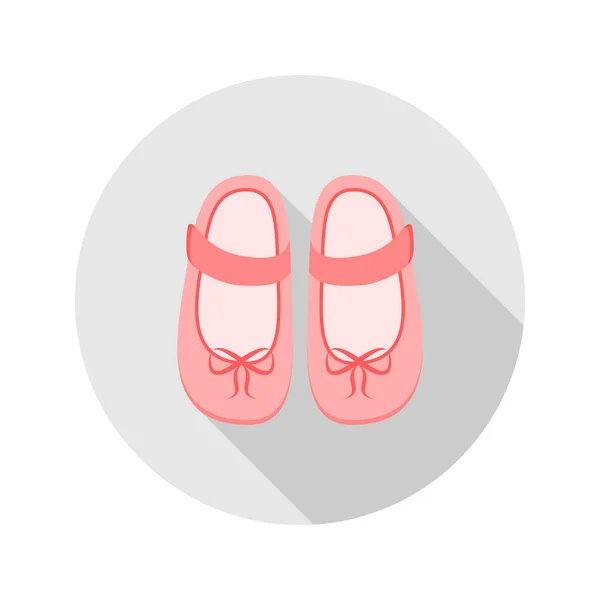 Baby Shoes Icon Web Mobile Application Vector Illustration Button Long — Stock Vector