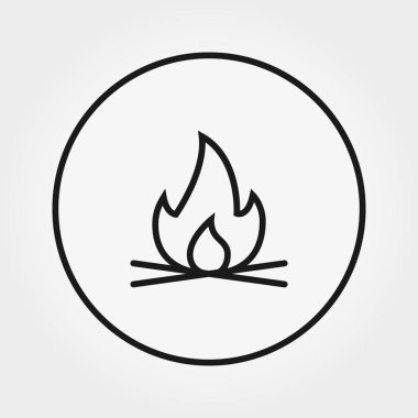 Şenlik ateşi. Web ve mobil uygulama için evrensel simgesi. Beyaz bir arka plan üzerinde vektör çizim. Düzenlenebilir ince çizgi.