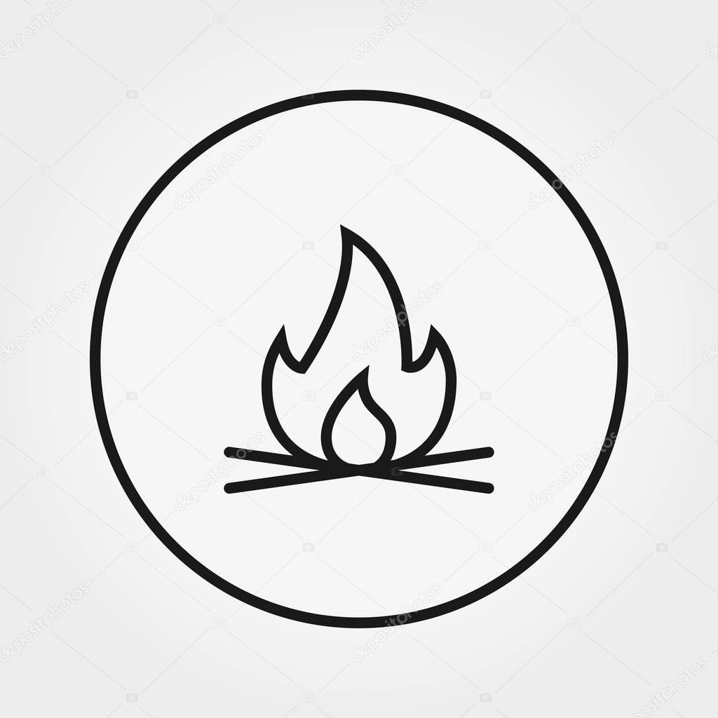 Bonfire. Universal icon for web and mobile application. Vector illustration on a white background. Editable Thin line.