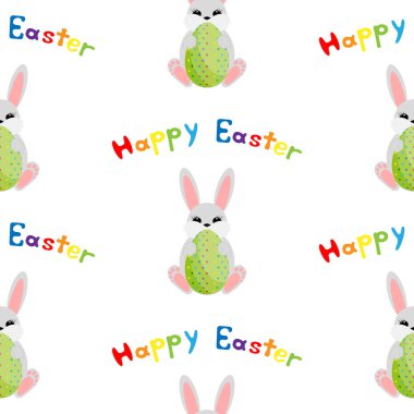 Yumurta Paskalya tavşanı. Sorunsuz vektör çizim.