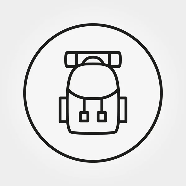 Mochila para caminhadas. Ícone. Vector. Linha fina editável . — Vetor de Stock