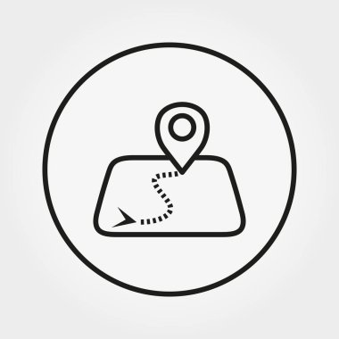 Konum işareti, ilk ve son varış noktası ile harita.