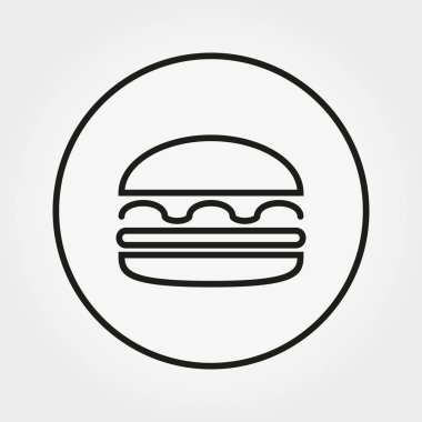Hamburger, çizburger, hamburger. Simge. Vektör. Düzenlenebilir İnce çizgi.