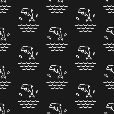 Yunus Sıçramaları. Desen. Dikişsiz vektör illüstrasyonu. Satır. Düz.