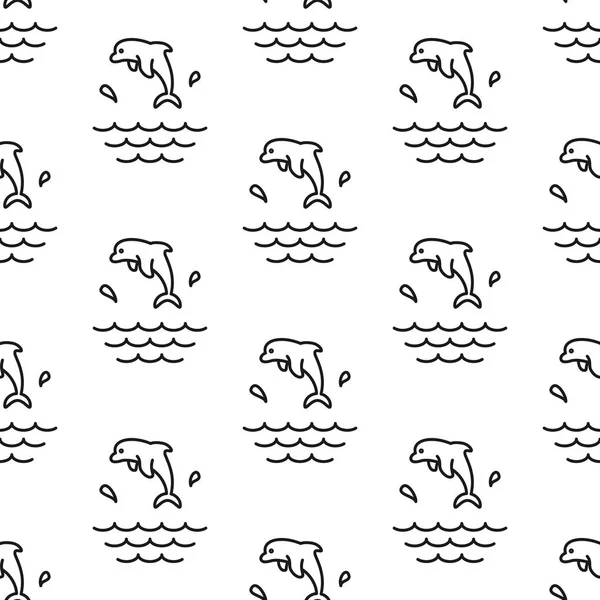 Yunus Sıçramaları. Desen. Dikişsiz vektör illüstrasyonu. Satır. Düz.