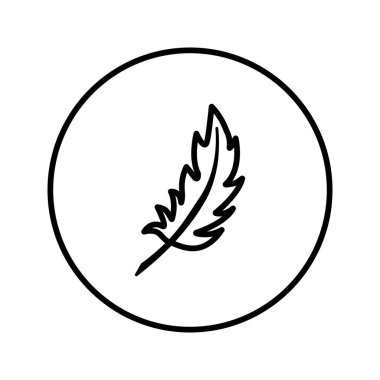 Tüy. Simge. Düzenlenebilir İnce çizgi. Vektör çizimi.