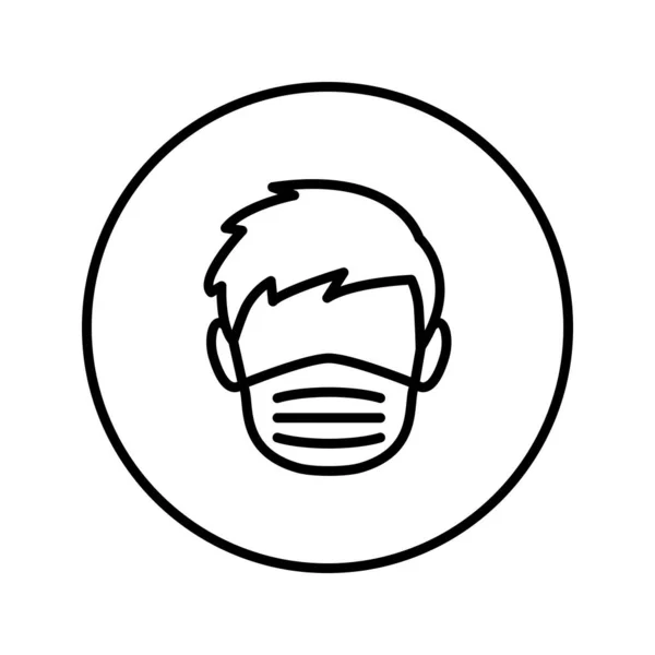 Man Face Medical Mask Universal Icon Web Mobile Application Vector — Stock Vector