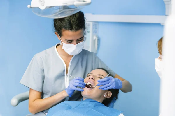 Dentists Patient Dental Intervention Dentist Concept — Stock Photo, Image