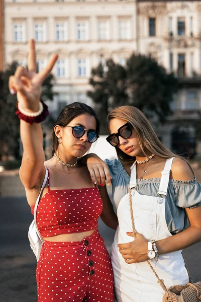 Young female friends spending good time together — Stock Photo, Image