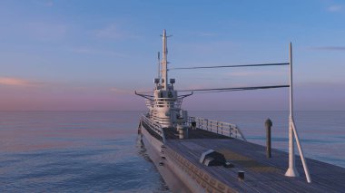 Denizaltı/3d Cg render bir denizaltı.