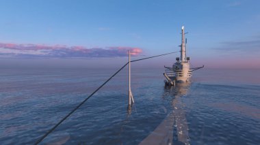 Denizaltı/3d Cg render bir denizaltı.