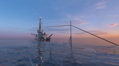 Denizaltı/3d Cg render bir denizaltı.