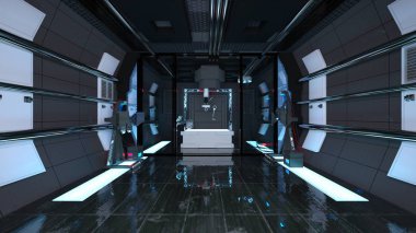 Uzay İstasyonu laboratuvar / 3d Cg işleme uzay istasyonu Laboratuvarı.