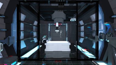 Uzay İstasyonu laboratuvar / 3d Cg işleme uzay istasyonu Laboratuvarı.