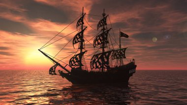 Yelkenli tekne / 3d Cg render Yelkenli tekne.