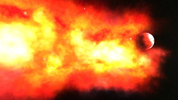 Планета Взрыва Рендеринг Взрыва Планеты — стоковое фото