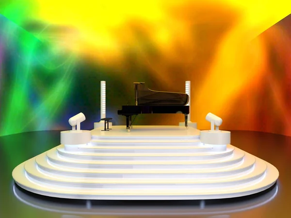 Grand Piano Rendering Van Vleugel — Stockfoto