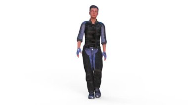 Yürüyen süper kahraman / 3d Cg işleme yürüyen bir süper kahraman.