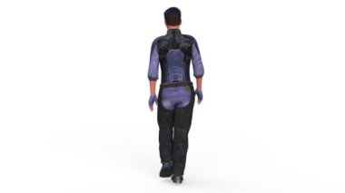 Yürüyen süper kahraman / 3d Cg işleme yürüyen bir süper kahraman.