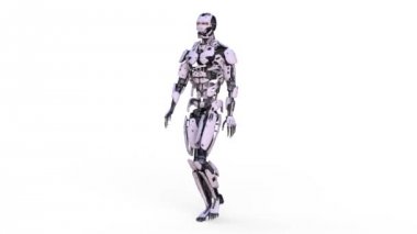 Robot yürüme / 3d Cg işleme yürüyen robot.