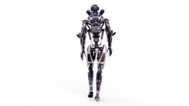 Robot yürüme / 3d Cg işleme yürüyen robot.