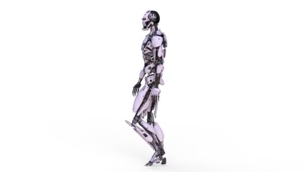 Walking Robot Rendering Van Wandelende Robot — Stockvideo