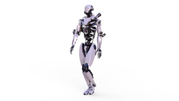 Séta a robot / 3D-s Cg renderelés a gyalogos robot.