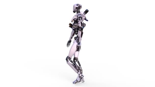 Walking Robot Rendering Van Wandelende Robot — Stockvideo