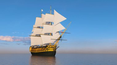 Yelkenli tekne / 3d Cg render Yelkenli tekne.
