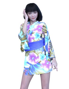 Genç kadın / genç bir kadının 3d Cg işleme.