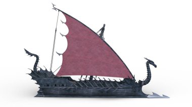 Dragon Tekne / 3d Cg işleme bir ejderha tekne.